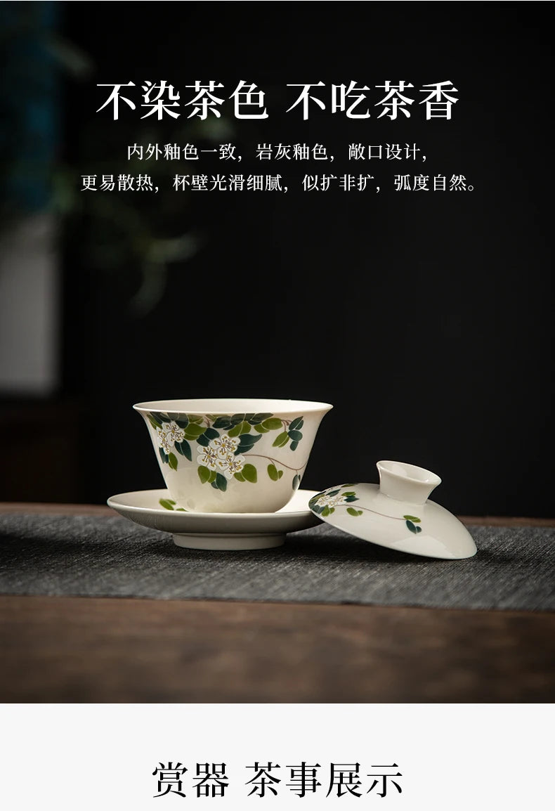 Elegante Gaiwan de Cerámica Gris | Juego de Té Kung Fu Perfecto