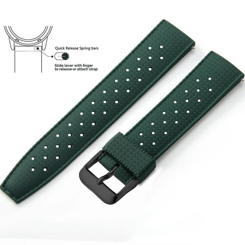 Tropical Silicone Watch Band | Quick Release Rubber Strap