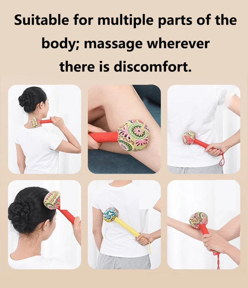 Long-Handled Wormwood Massage Hammer | Lymphatic Drainage Tool
