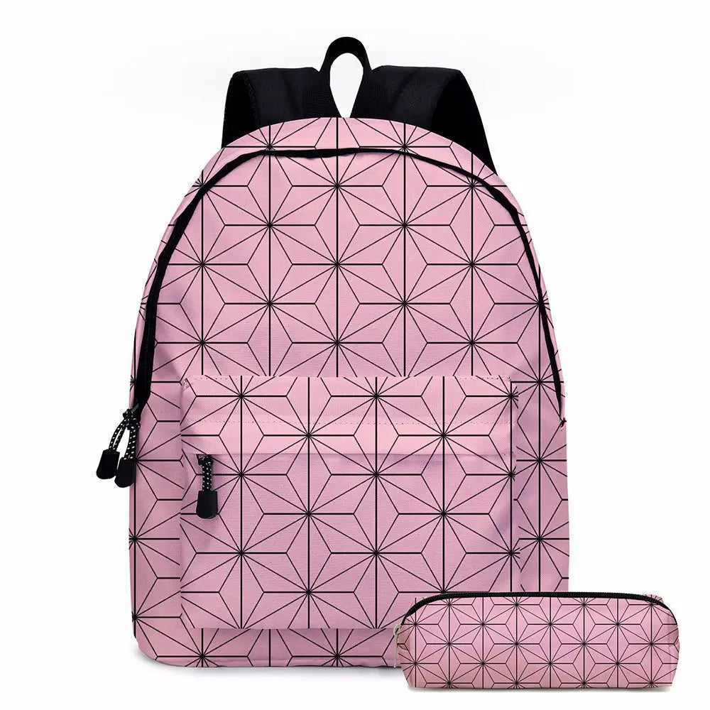Anime Demon Slayer Backpack Set | Stylish Schoolbag & Pen Bag