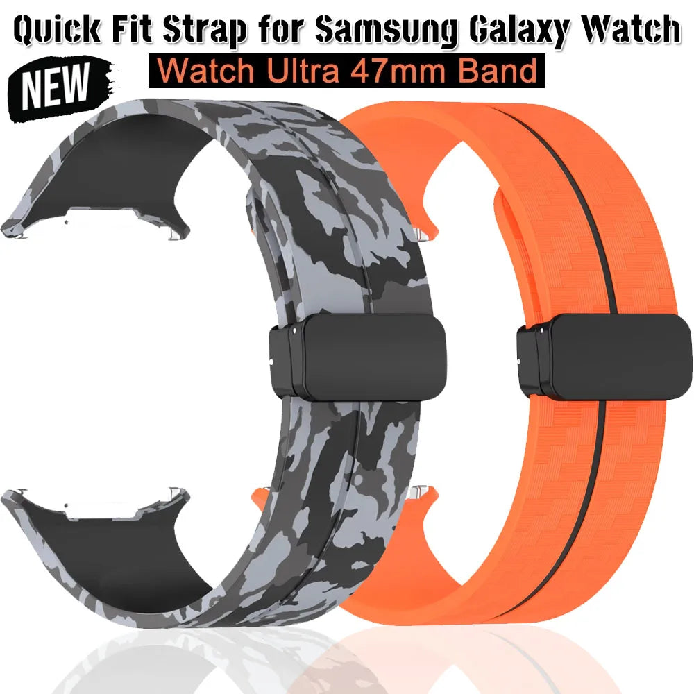 Silicone Sport Strap for 47mm Smartwatch | Magnetic Folding Clasp