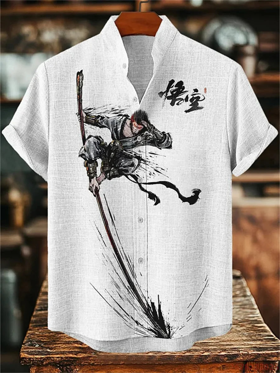 Men's Octopus Print Shirt | Loose & Breathable Hawaiian Top