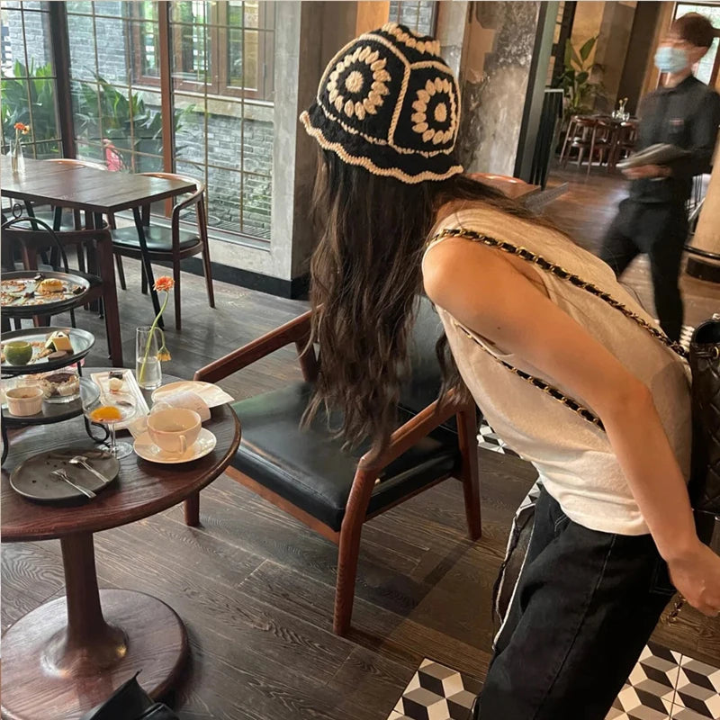 Women's Flower Crochet Bucket Hat | Handmade Spring Summer Style