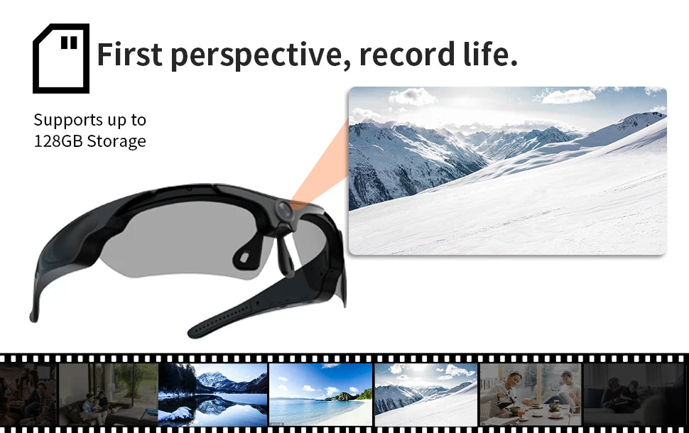 Smart Glasses with HD Camera | Outdoor Sports Recorder Goggles