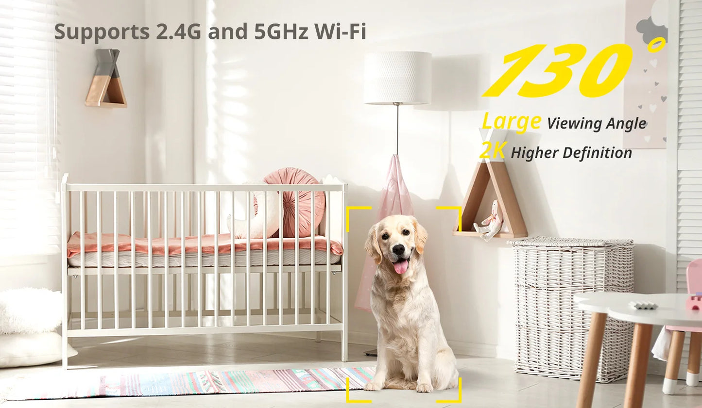 2K Wi-Fi Indoor Security Camera | Smart Baby Monitor with 2-Way Audio