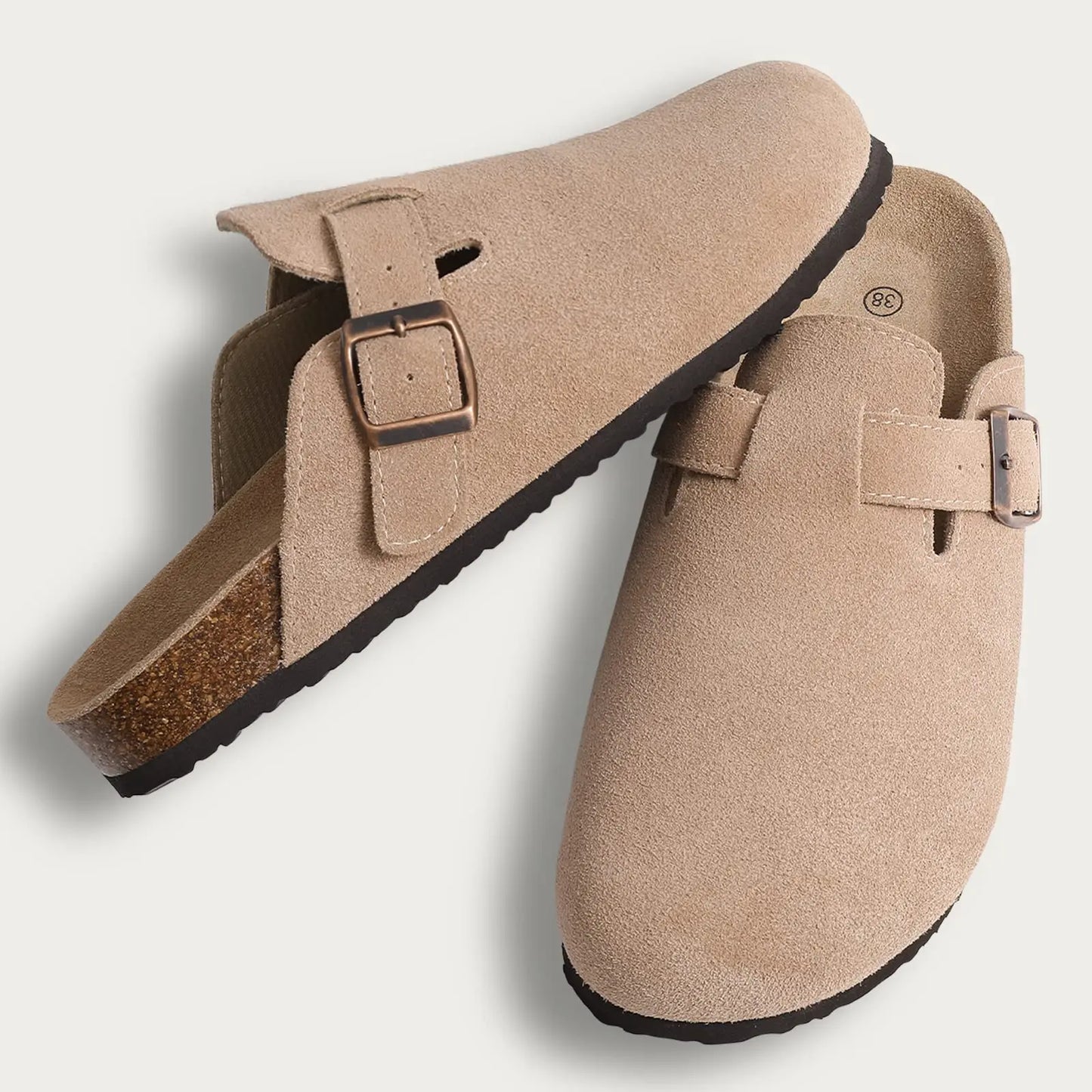 Comfortable Suede Clogs with Arch Support for All-Day Wear