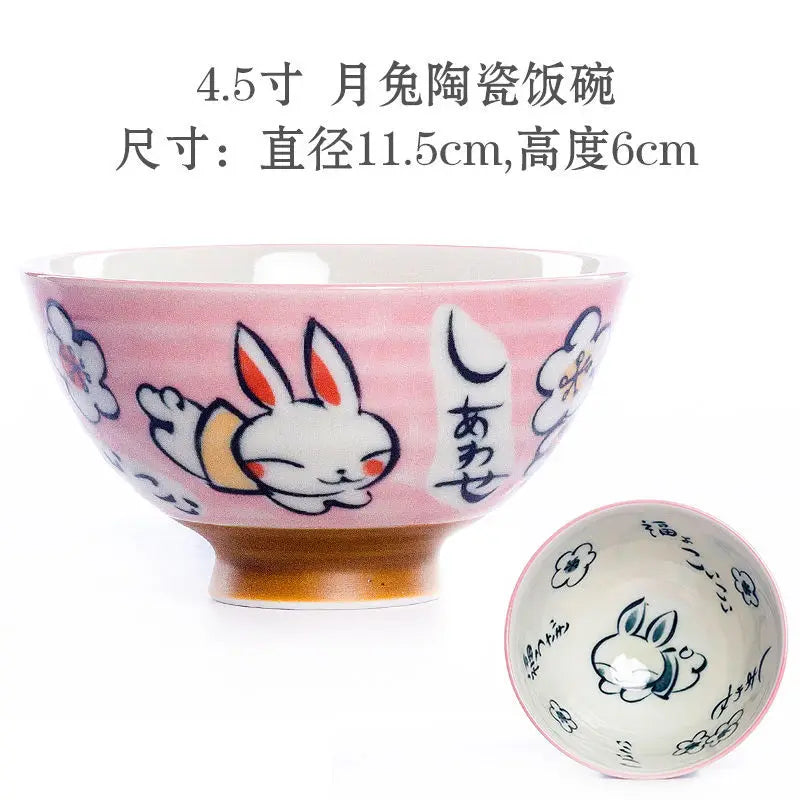 Cute Animal Ceramic Bowls | Adorable Lucky Cat Rice Bowl