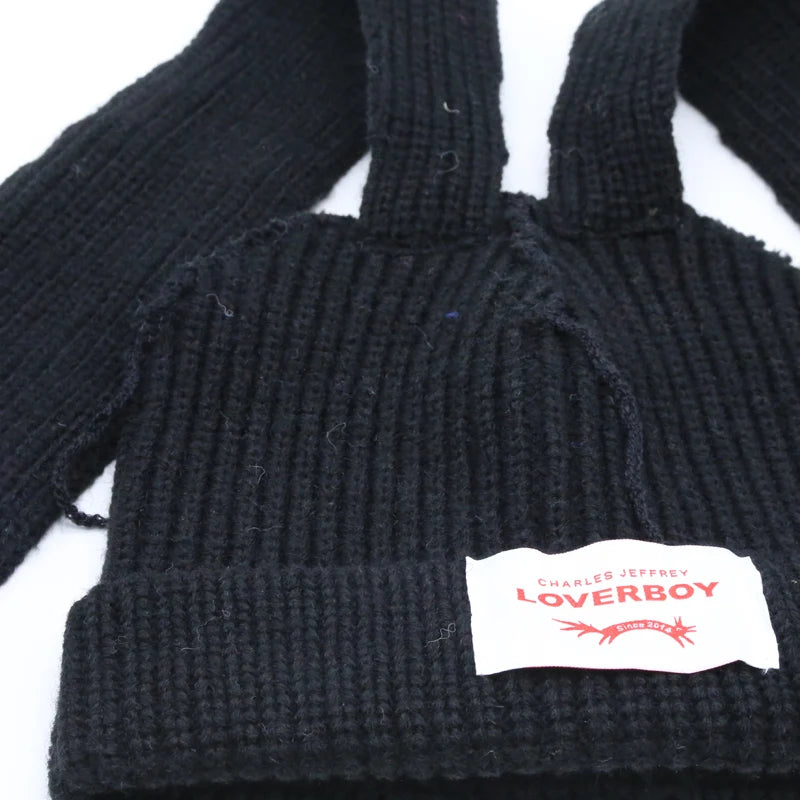 Unisex Long Fox Ears Knitted Beanie | Y2K Bunny Rabbit Hat
