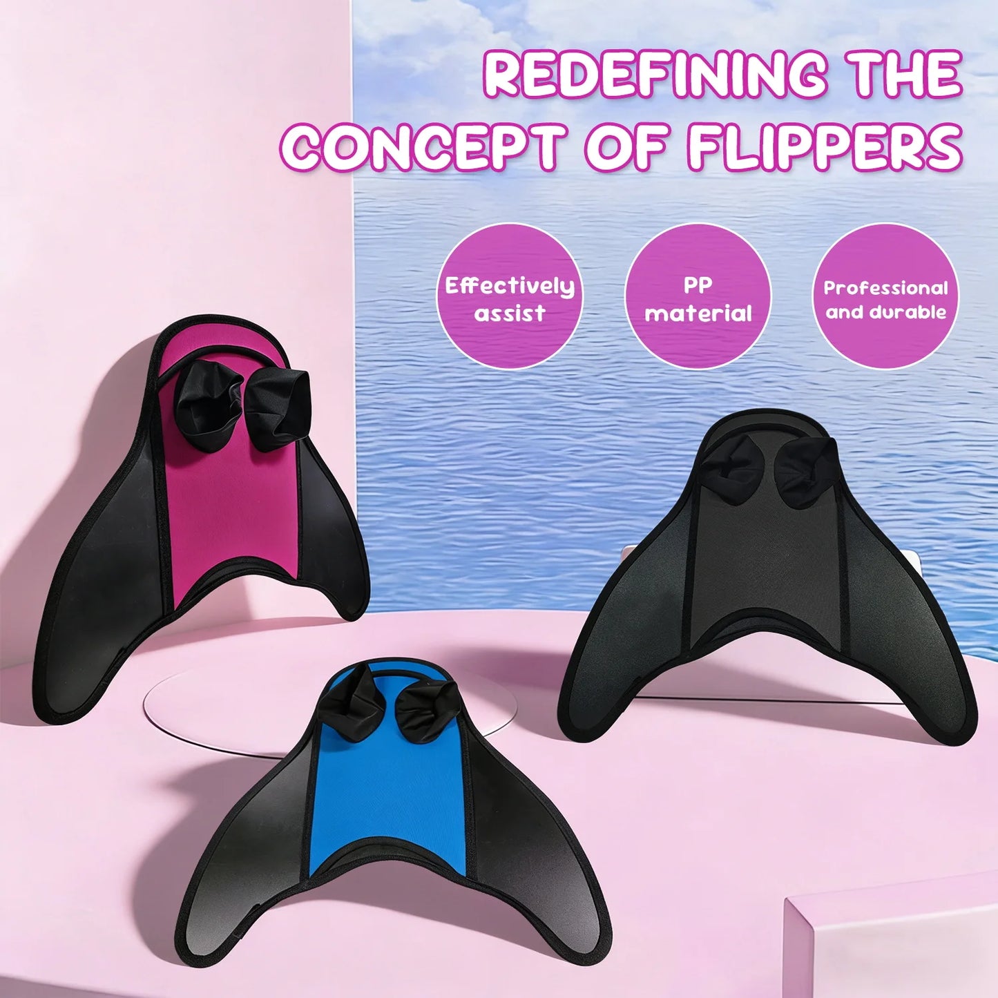 Children's Mermaid Snorkelling Fins | Perfect for Indoor Swimming