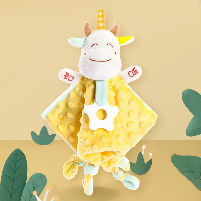 Cute Elephant Plush Teether Rattle for Newborns | Soft Blanket Toy