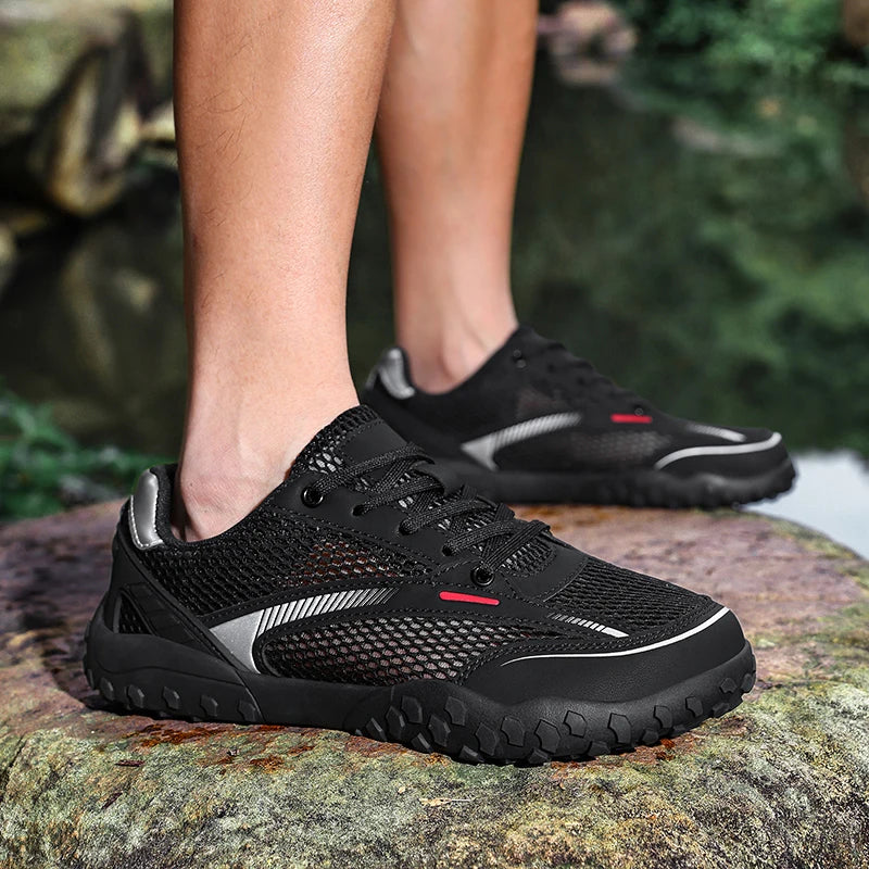 Casual Wide-Toe Men's Walking Sneakers | Breathable Comfort Shoes
