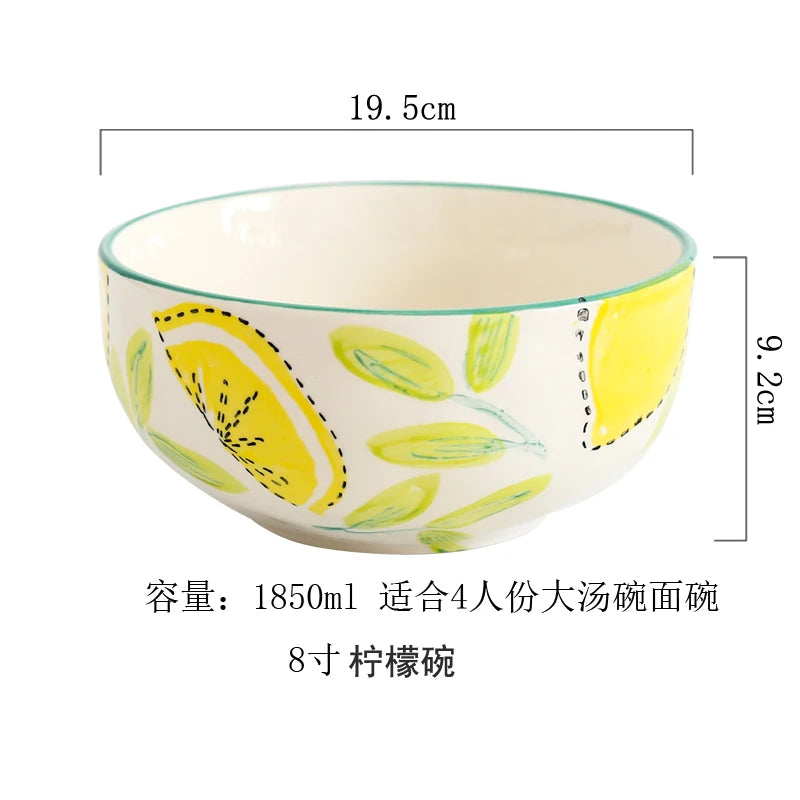 Japanese Style Ceramic Dining Set | Elegant Lemon Collection