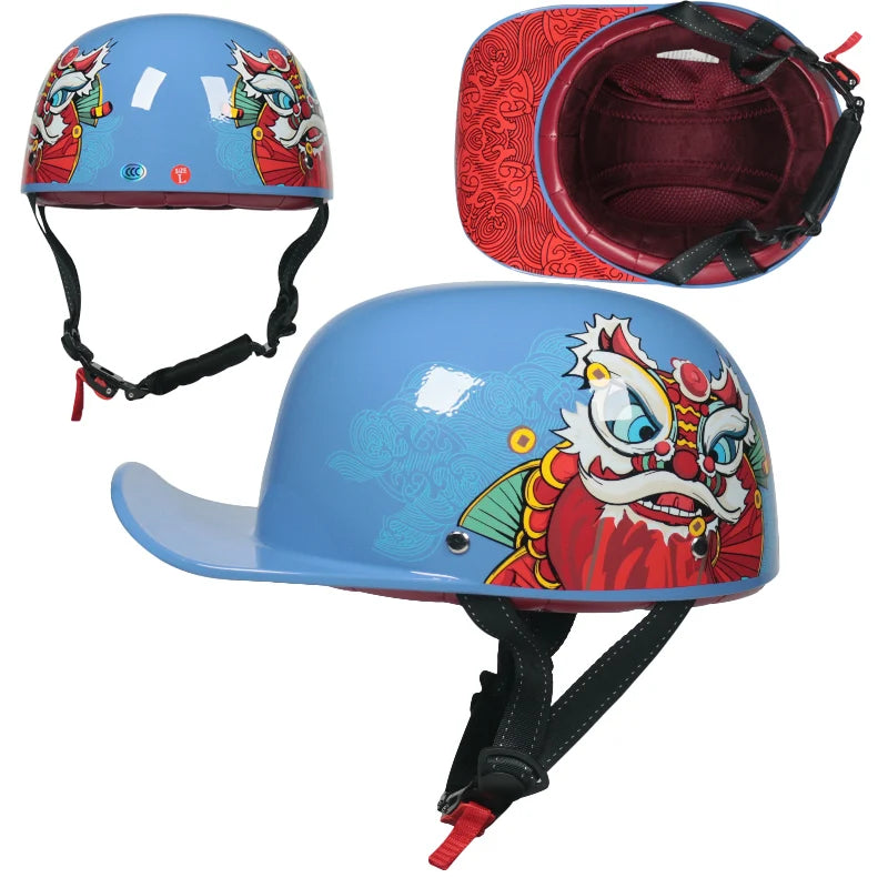 Vintage Retro Motorcycle Half Face Helmets for All Ages