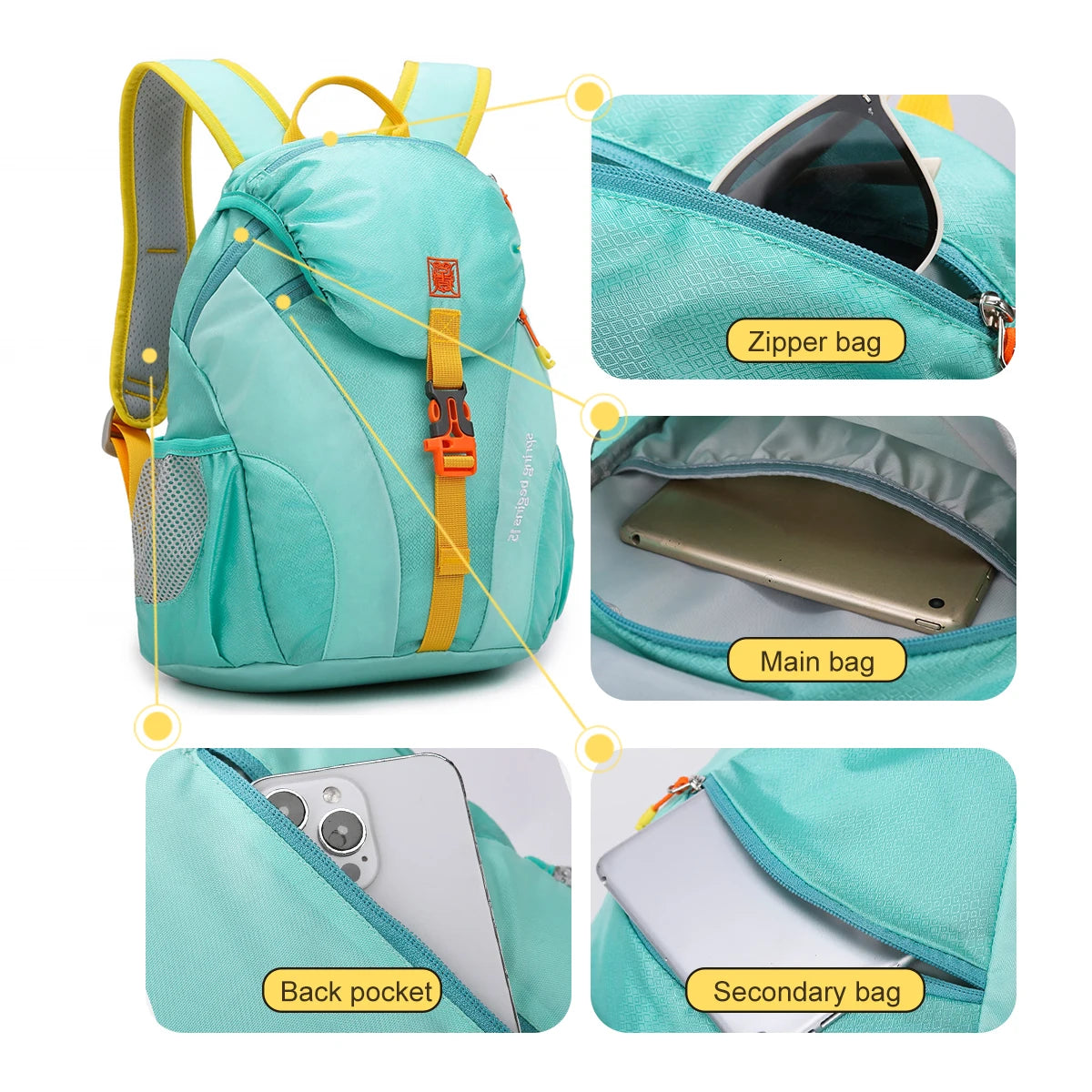 WRELS Outdoor Mountaineering Backpack Large Capacity Sports Backpack Waterproof Folding Schoolbag Ultra-light Cycling Traveling