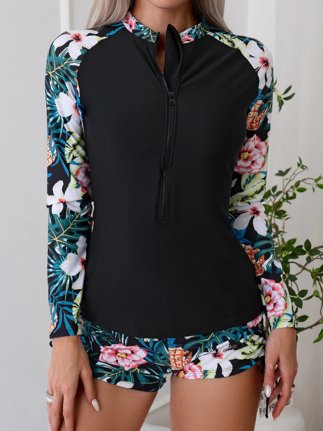 Women's Long Sleeve Swimwear | Stylish Two-Piece Tankini Set