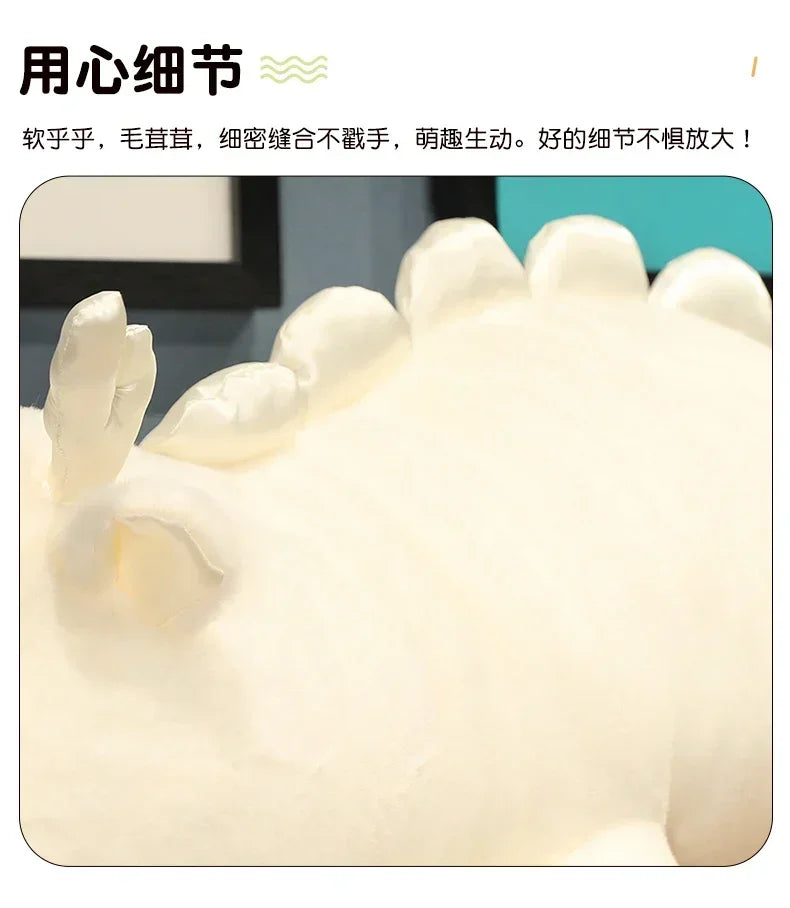 Large Kawaii White Dragon Plush Stuffed Toy for Kids