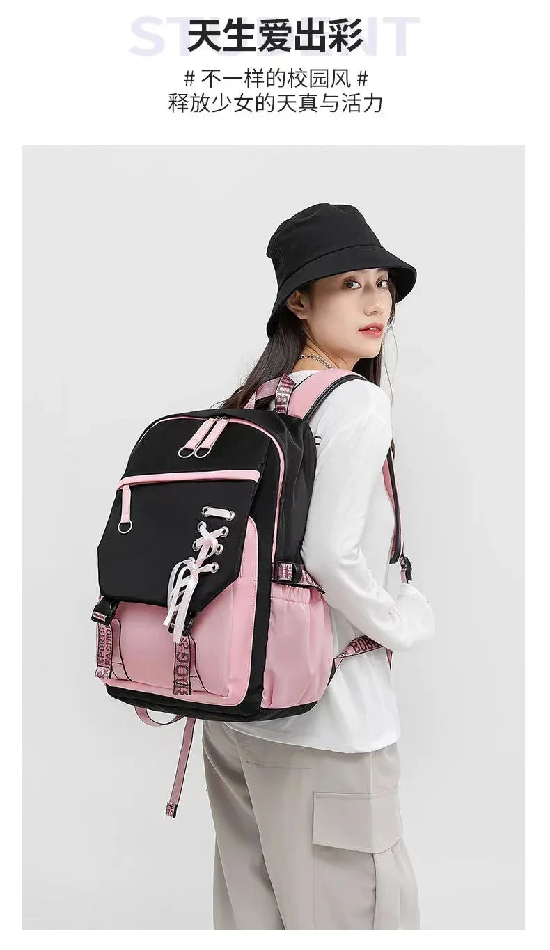 Cute Nylon Schoolbag Backpack for Teenagers | Durable & Stylish