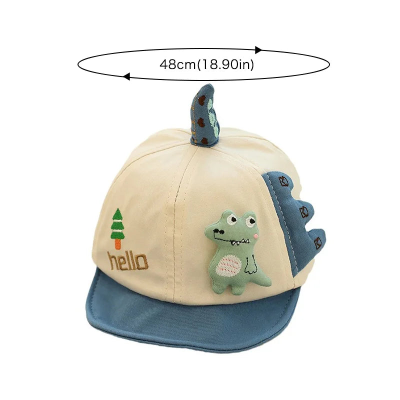 Cartoon Cute Dinosaur Baby Hat | Soft Cotton Sunshade Cap
