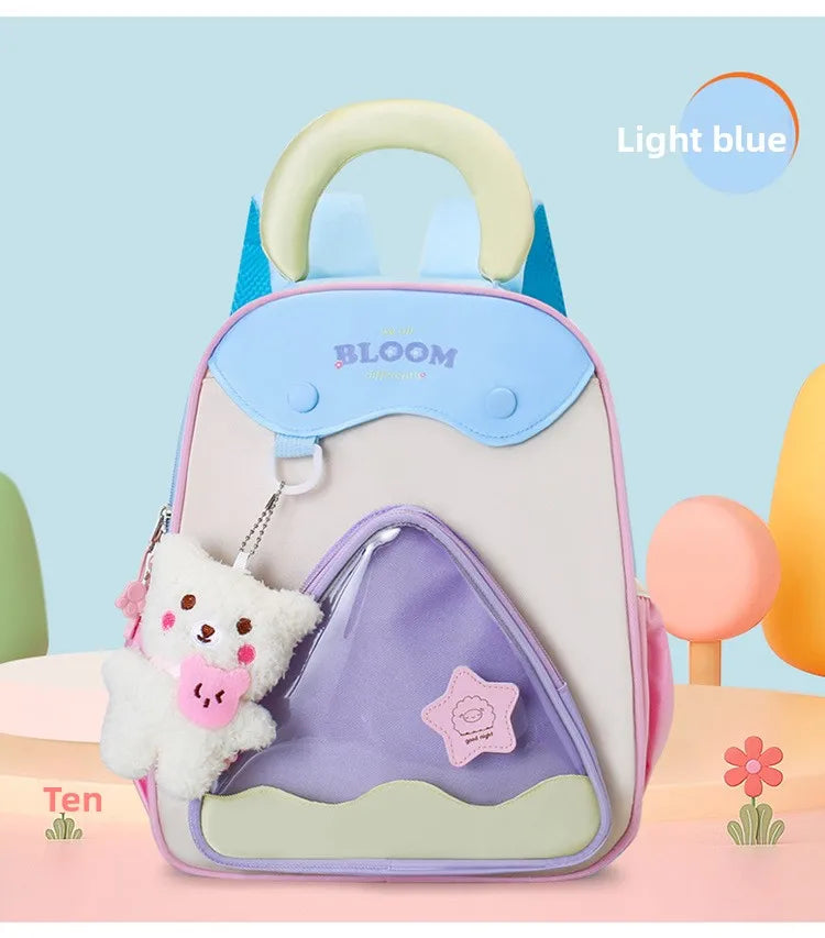 Lightweight Contrast Color Kindergarten Backpack | Cute Stylish Kids Bag