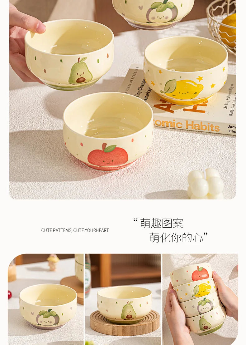 Cute Ceramic Cartoon Bowls | Perfect for Desserts & Noodles