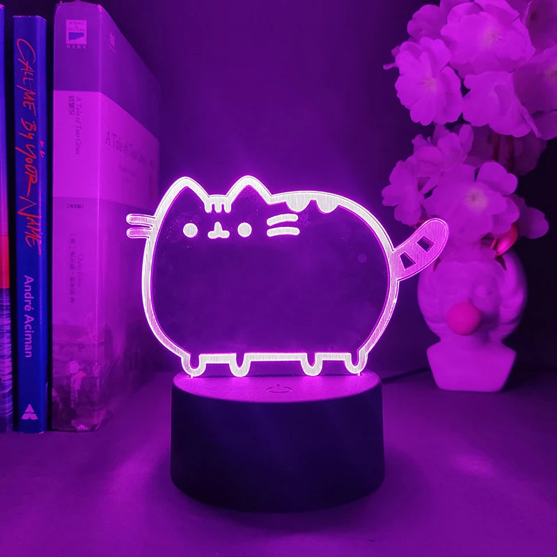 Cute 3D Cat Illusion Lamp | Adorable Nightlight for Cozy Spaces