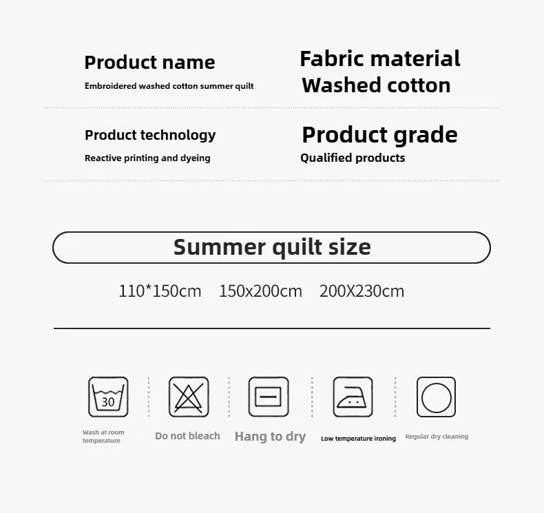 Breathable Summer Quilt | Soft Cotton Bedding for Ultimate Comfort