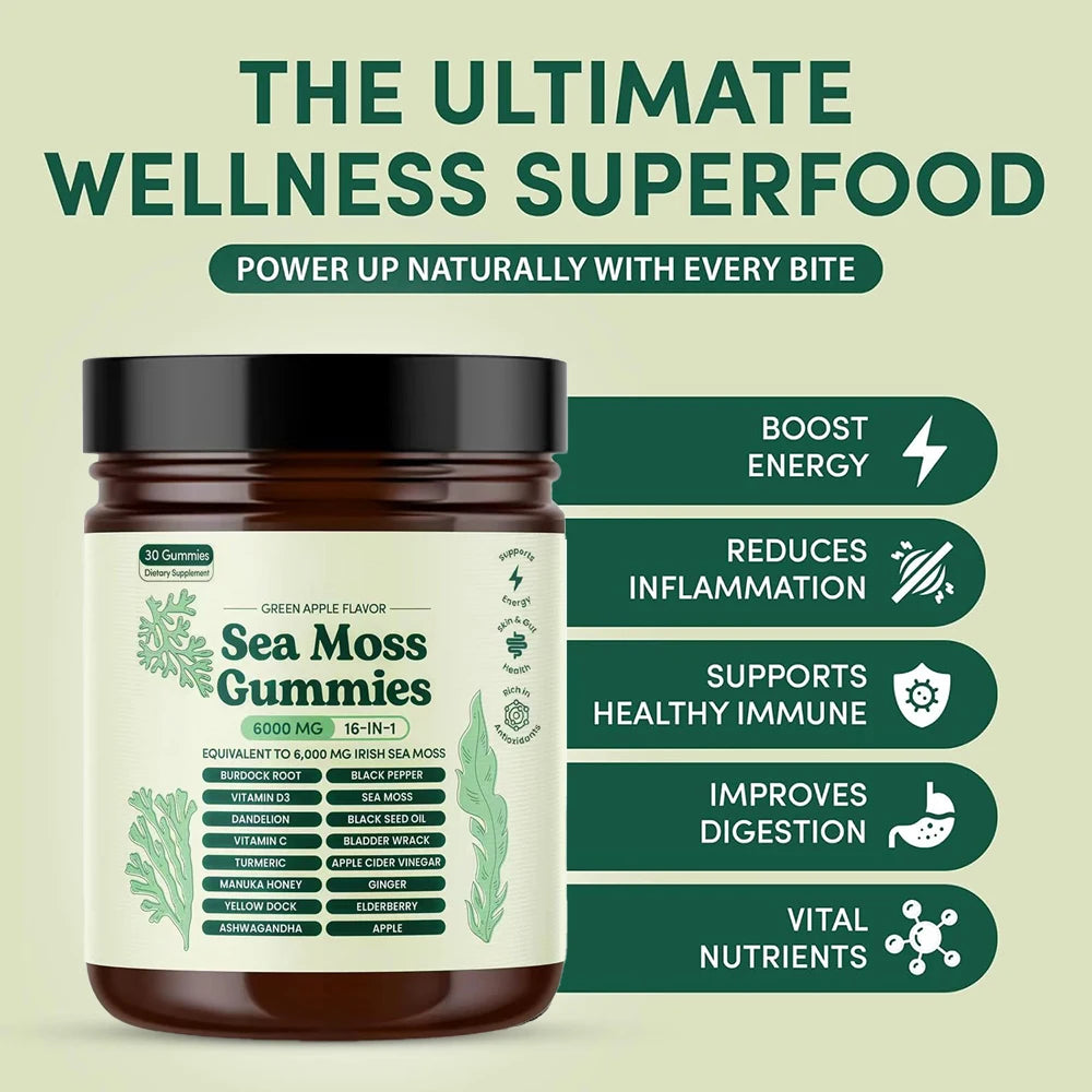 16-in-1 Sea Moss Gummies with Black Seed Oil & Ashwagandha