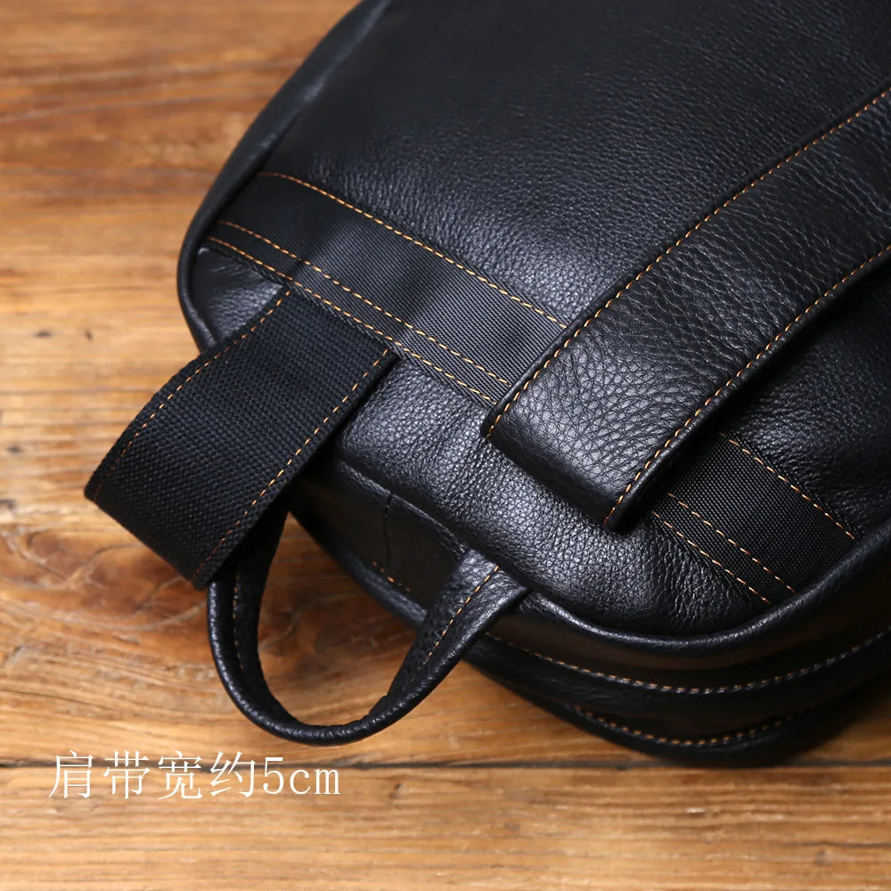 Stylish Leather Men's Backpack for Travel & School | 16-Inch Laptop Bag