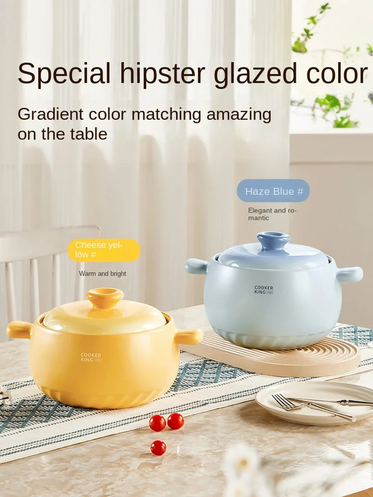 High-Temperature Resistant Ceramic Casserole Pot for Gas Stoves