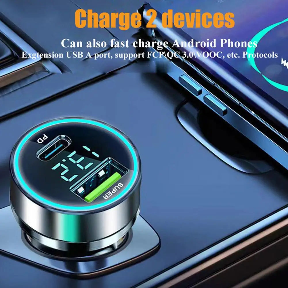 20W Super Fast Car Charger | Dual USB Type-C Adapter for All Devices