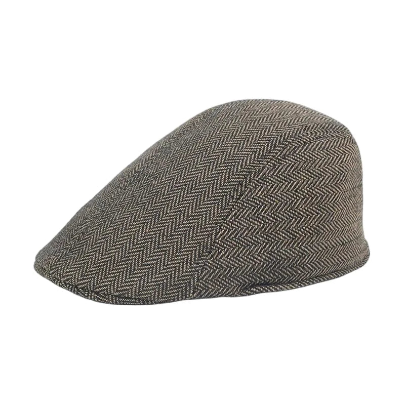 Men's Winter Beret Cap | Warm Plaid Military Hat for Casual Wear