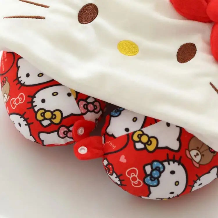 Kawaii Kitty Style Hooded U-Shaped Neck Pillow | Travel Nap Pillow