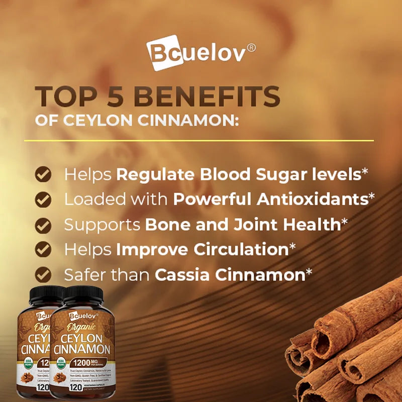 Natural Ceylon Cinnamon Capsules | Anti-Inflammatory & Antioxidants