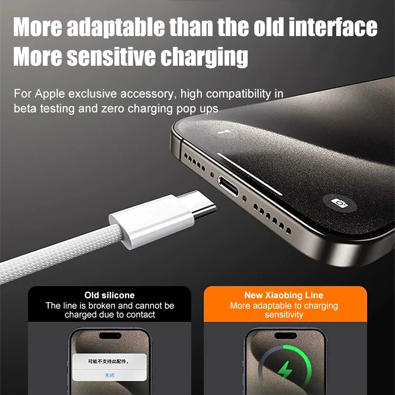 60W USB C Charging Cable | Fast Braided Cable for iPhone