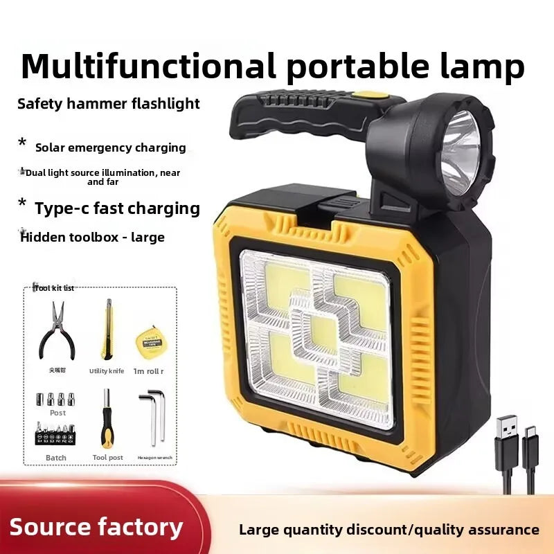 Solar-Powered Handheld Flashlight | Super Bright Emergency Light