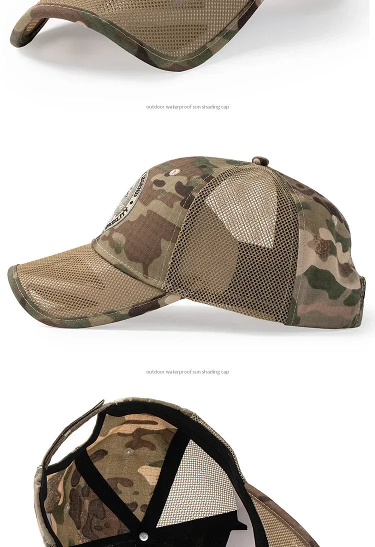 Plus Size Mesh Baseball Cap | Stylish Camo Snapback Sun Hat