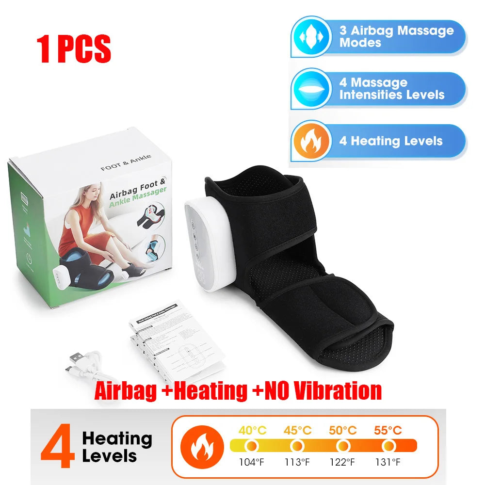 Wireless Air Pressure Ankle Massager | Electric Heating & Vibration