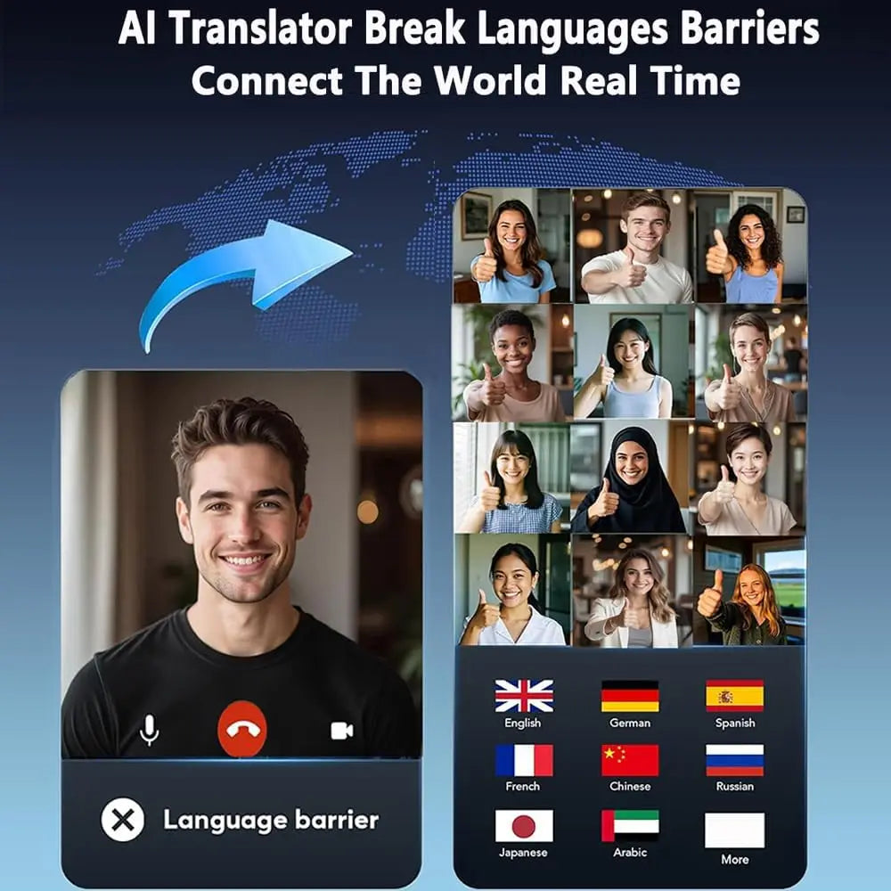AI Language Translation Earbuds | Smart Translator Headphones