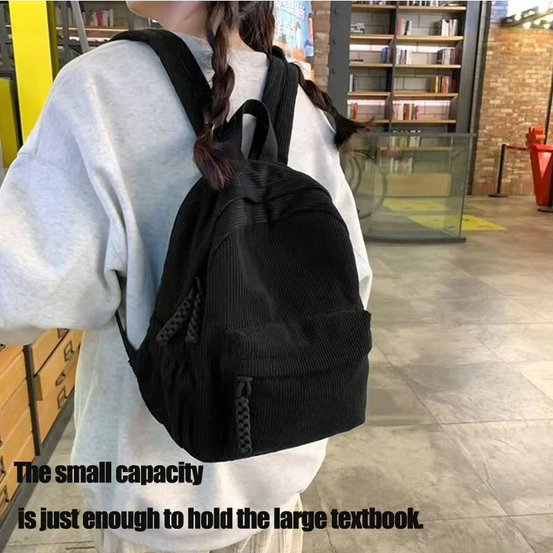 Trendy Women's Multi-color Corduroy Backpack | Stylish Daily Bag