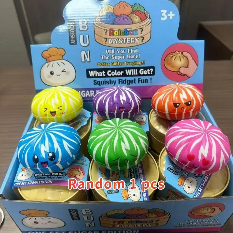 Stress-Relieving Dumpling Squishy Toys Colorfully Designed Slow Rising for All Ages