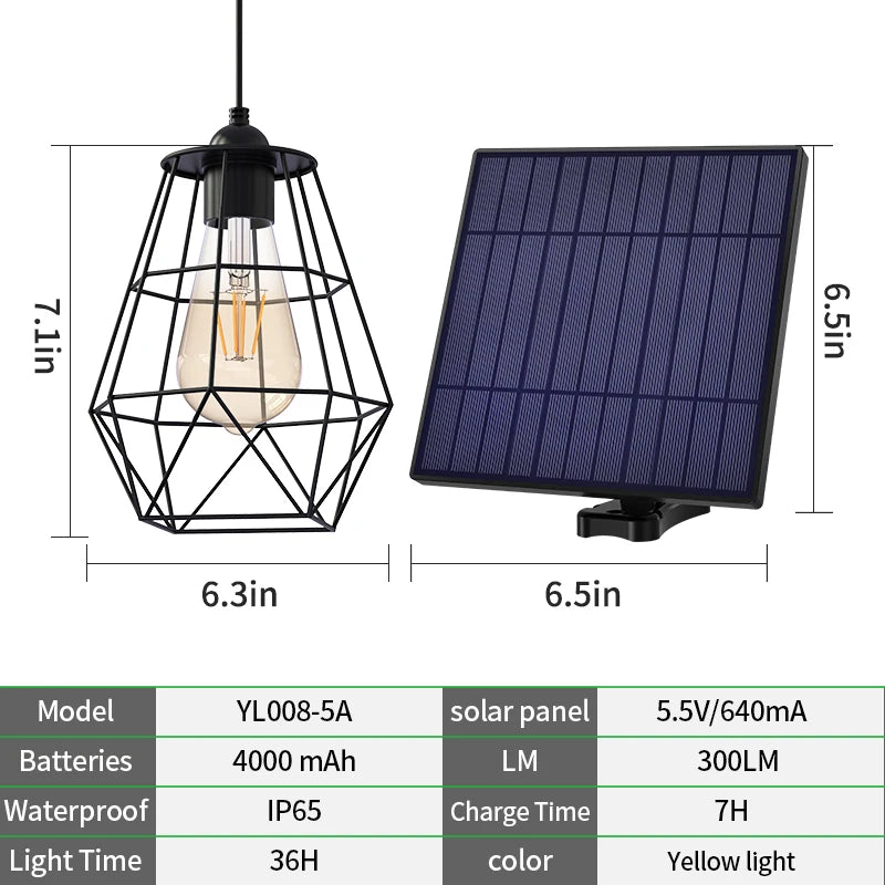 Solar Pendant Light | Elegant Solar Shed Lighting for Your Garden