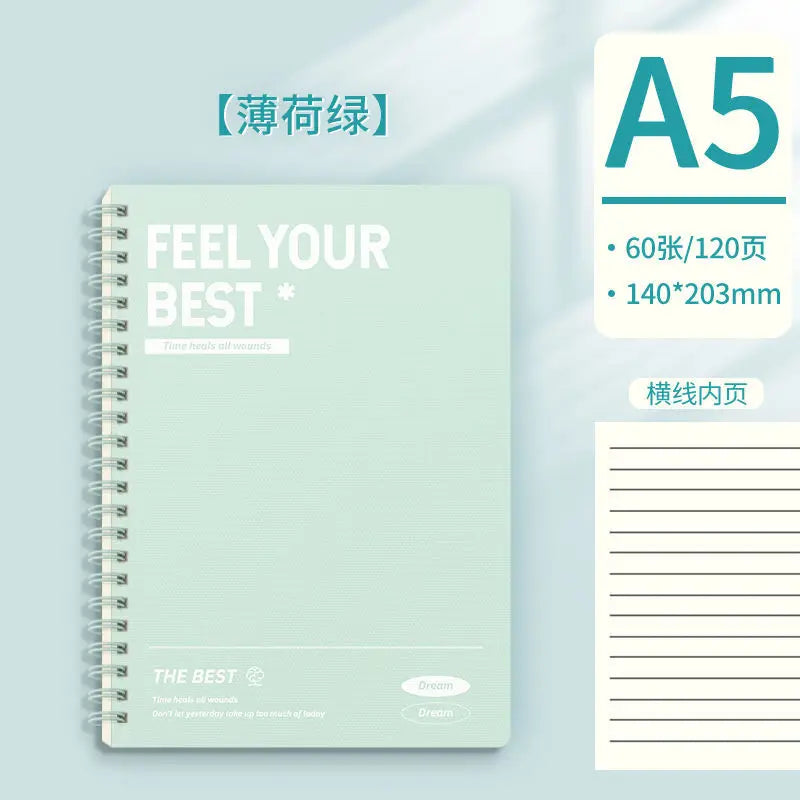 Thickened A5 Spiral Notebooks with Perforated Pages for Students