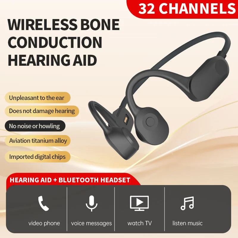 32-Channel Bone Conduction Hearing Aid | Noise Reduction & Bluetooth