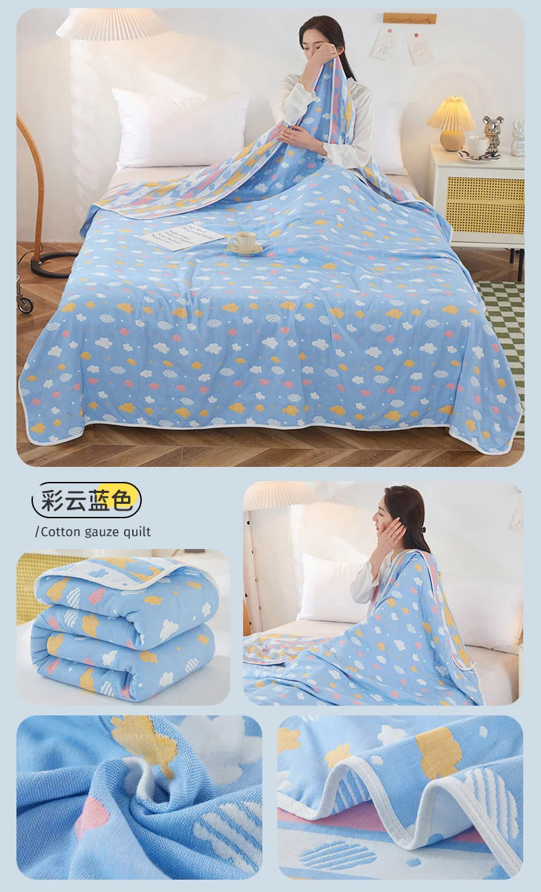 Breathable Summer Quilt | Multi-functional Cotton Towel Blanket