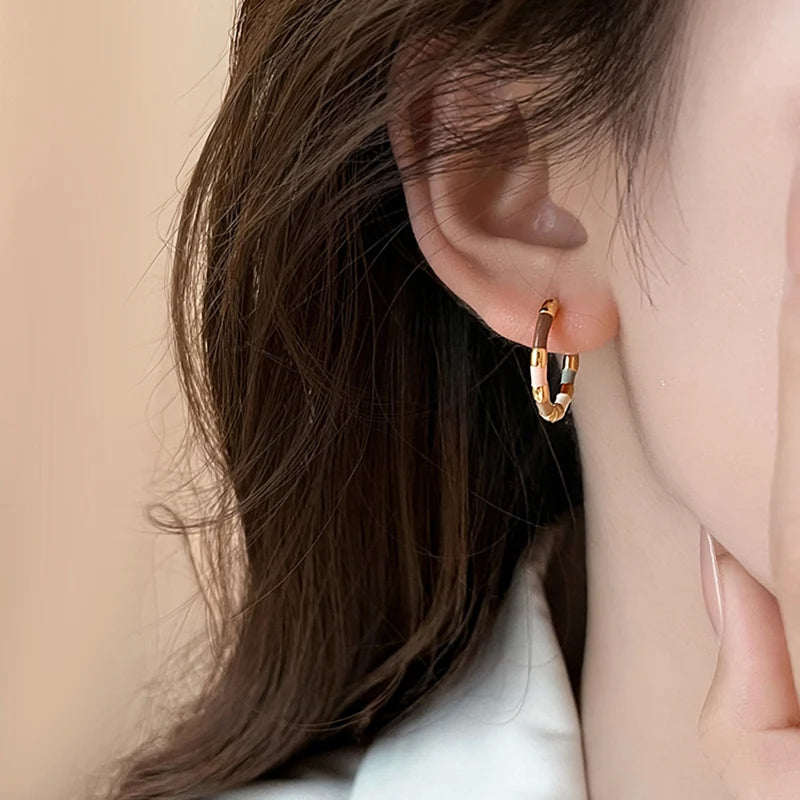 Colorful Enamel Mini Round Earrings | Fashion Jewelry for Women