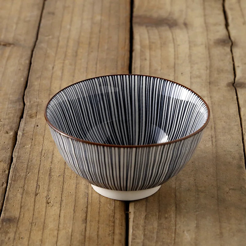 Cuenco de arroz de cerámica estilo japonés de 4.5 pulgadas | Vajilla elegante