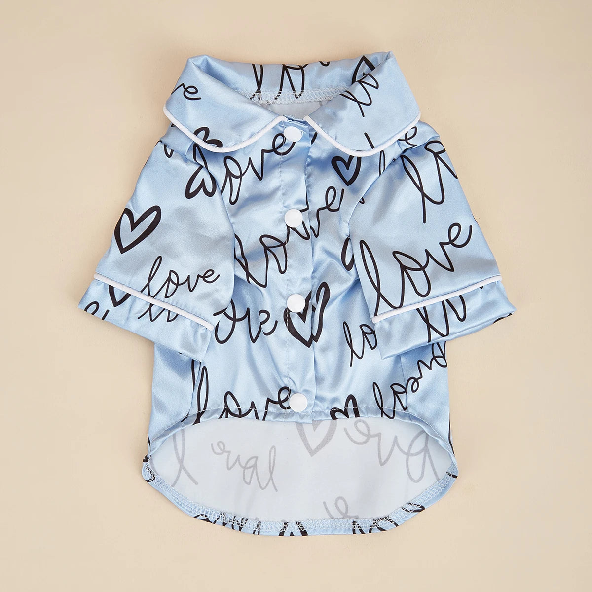 Soft Dog Heart Pattern Shirts | Comfortable Pet Pajamas for Small Dogs