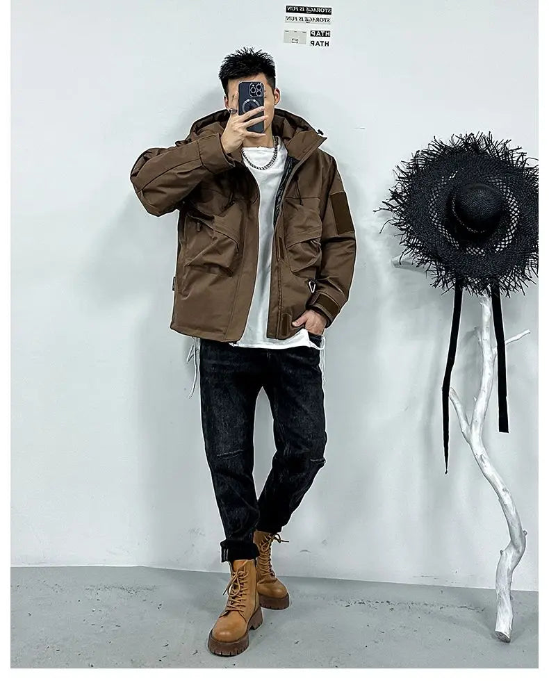 Men's Casual Hooded Parka | Warm Multi-Pocket Winter Jacket
