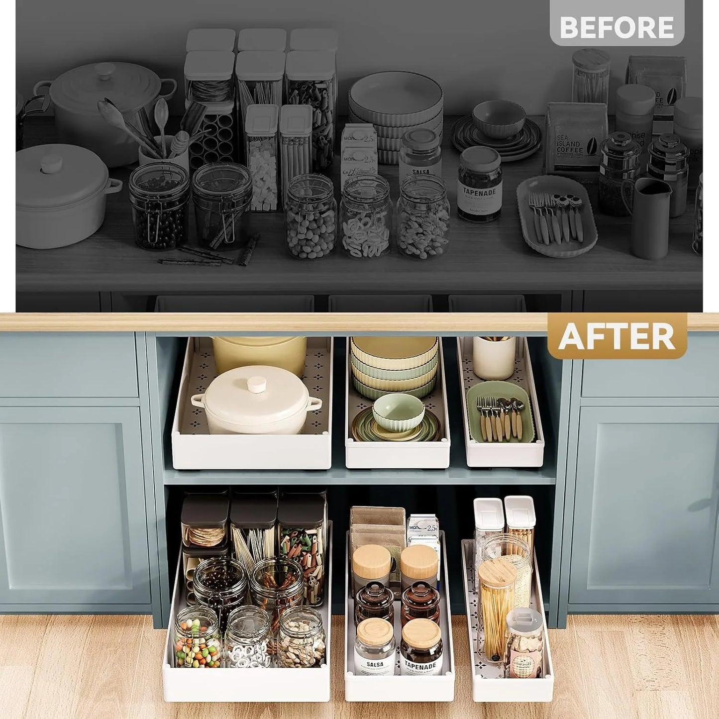 Pull-Out Kitchen Organizer Rack | Smart Storage Solution