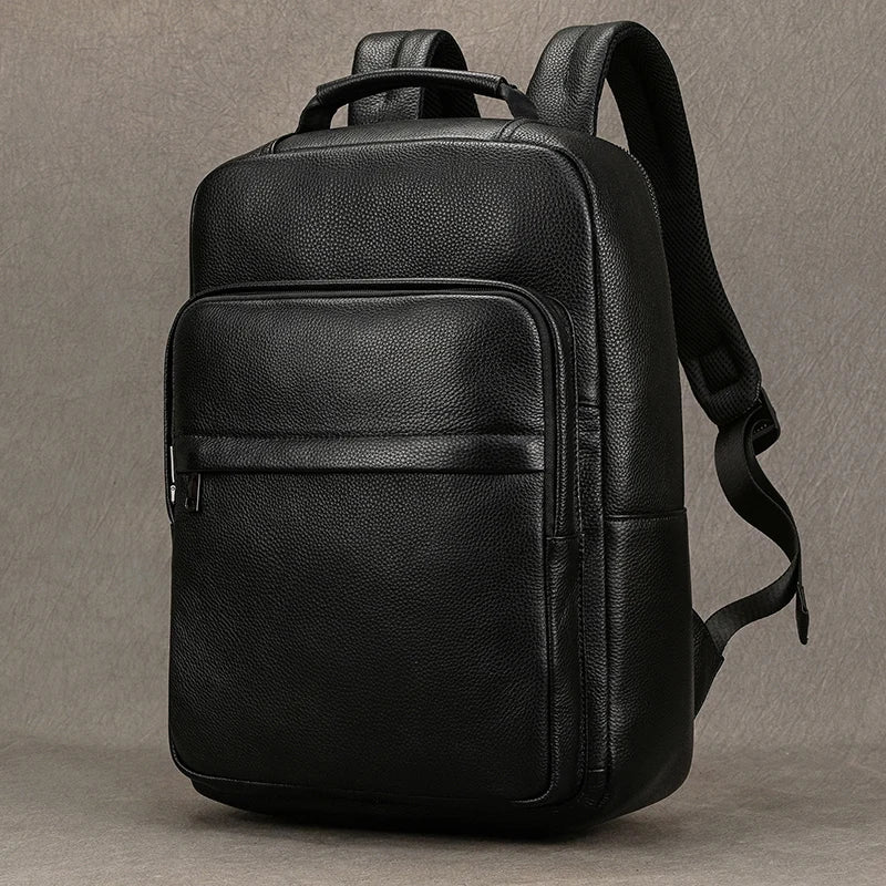 Stylish 15.6" Leather Backpack | Waterproof Travel & School Bag